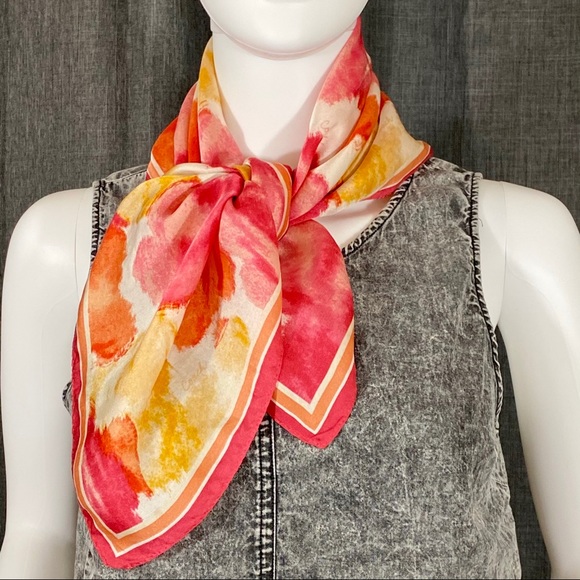 Coach Accessories - COACH 25” x 26” 100% Silk Floral scarf